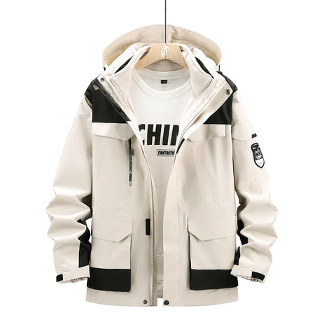 Plus Size 8xl Outdoor Waterproof Men's Two-pieces Sets 3 In 1 Thick Warm Coats Camping Windbreaker Winter Parka Hiking Jackets