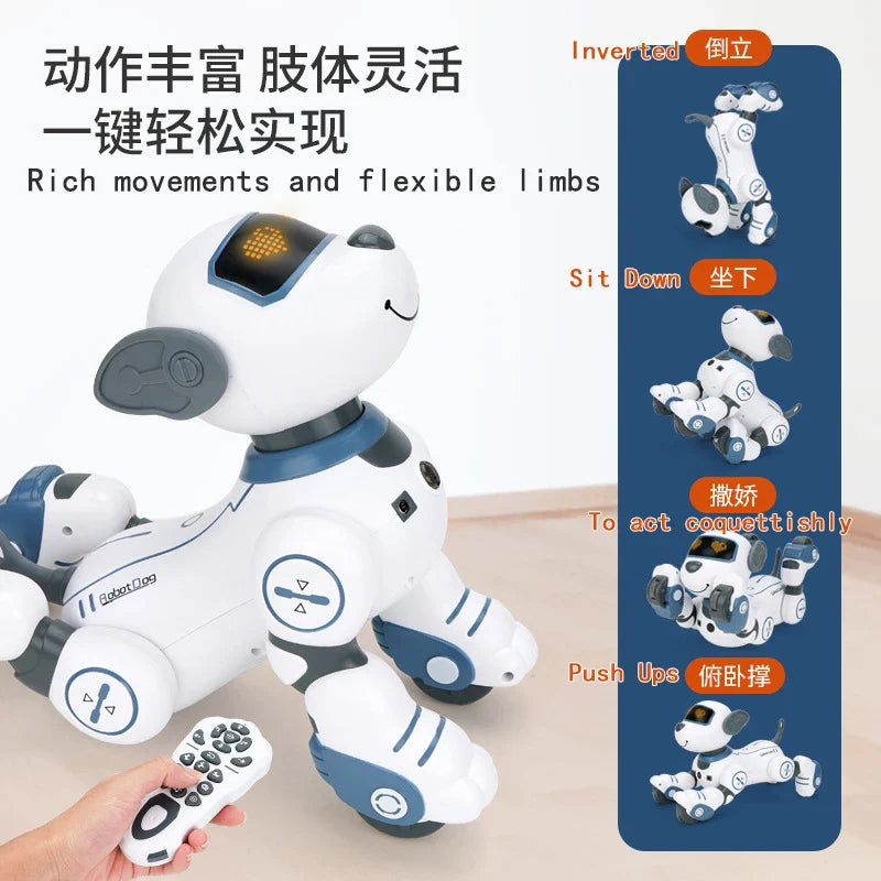 Programming Remote Control Dog Robots Toys Kids Girls Music Dancing Robotic Children Simulation RC Animals Boys Puzzle Smart Pet