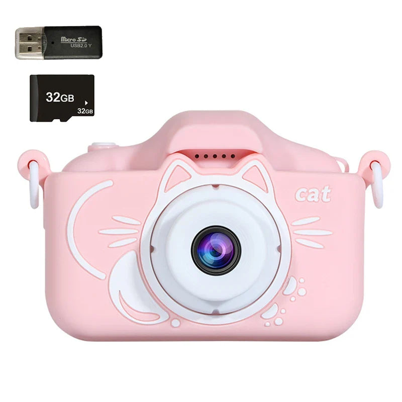 Kids Camera Toys 2 inch Screen HD Cartoon Kids Digital Camera Mini SLR Camera Cute Toy For Children Birthday Christmas Gifts