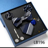 Fashion Men's Tie Gift Box Luxury Brand Necktie Bowtie Pocket Square Brooches Cufflinks Clips Suit For Party Wedding Man Gifts