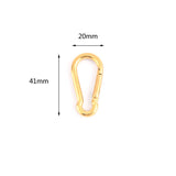 Screw Climbing Gear Carabiner, Stainless Steel, Gold Color, U Pendant, Snap Hook, Charm, Buckle Clasp, Shackle, 3Pcs