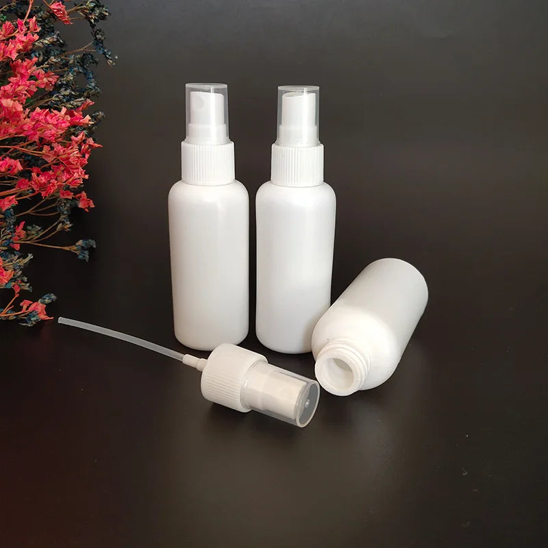 100PCS/LOT White Spray Bottle 10ml 20ml 30ml 50ml 60ml 100ml Empty Perfume Vial Refillable Mist Pump Atomizer Travel Accessories