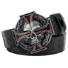 Skull Leather Belt Embossed Pattern Cowskin Fashion Buckle for Men