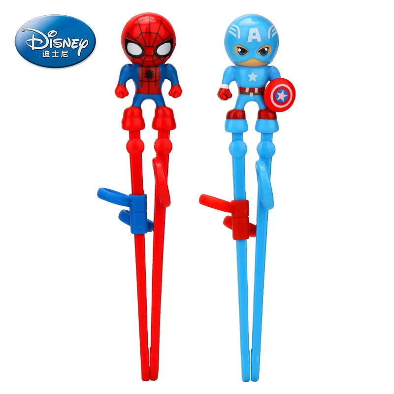 Disney Princess Kids Feeding Frozen Elsa Chopsticks Marvel Spiderman 3D Toddler  Learning Chopsticks Sleeping Beauty Utensils