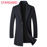 2023 New Autumn and Winter High-end Brand Fashion Boutique Warm Men's Pure Color Casual Business Woolen Woolen Coat Windbreaker