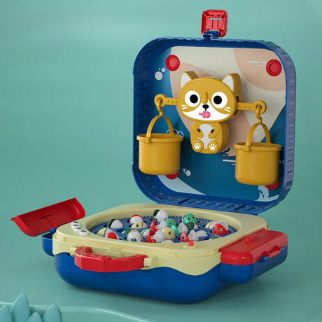 Montessori Magnetic Fishing Toys Rotary fishing Tray Electric Bag Marine Life Children Early Educational Game for Baby gift