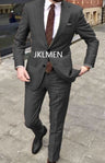 2023 Men's Suit   Handsome Casual 2 Piece Suit For Men Wedding Tuxedos Notched Lapel Groomsmen  Business  Prom Blazer