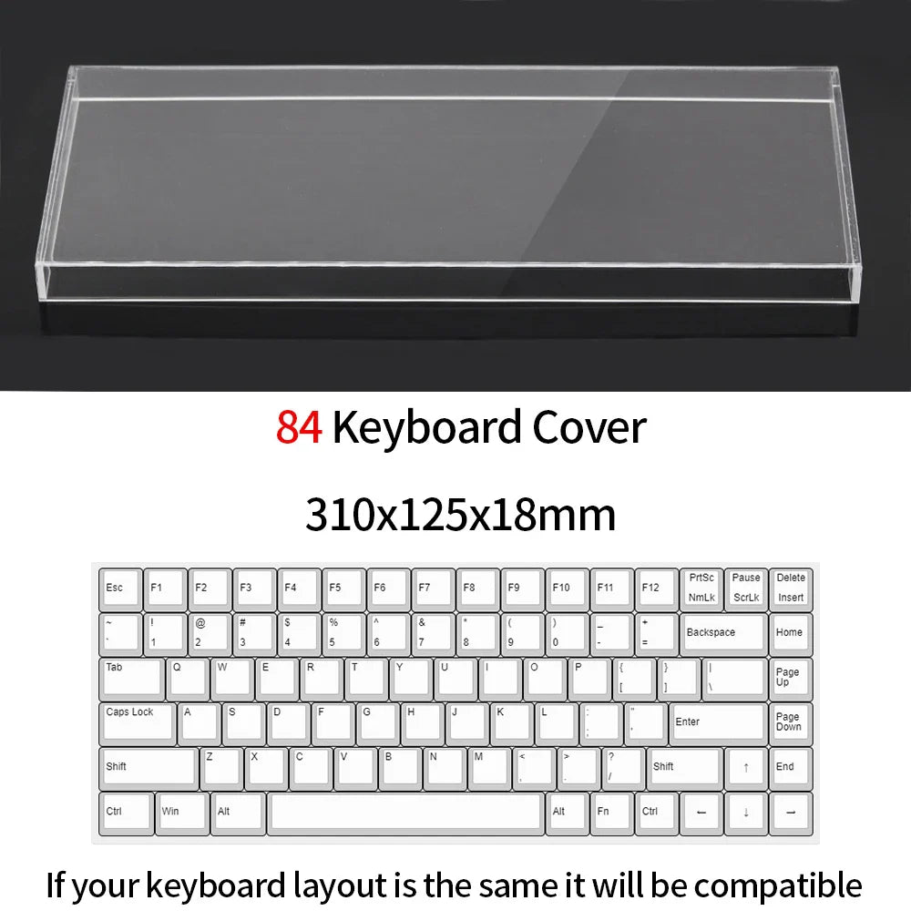 Acrylic Dust Cover for Keyboard Waterproof Dustproof Anti Stepping Protect Cover for 60 64 68 75 84 87 104 108 96 NJ68 Air Cover