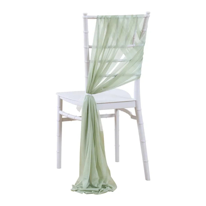 10/50PCS Chiffon Chair Sashes Wedding Chair Decoration 17x250cm For Wedding Aisle Decorations Party Banquet Event Baby Shower