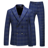 Men's Stripe Suit High Quality Gentleman Double Breasted Blazer 3 Pcs Set Slim Fit Wedding Male Blazer Jacket Coat Pants Vest