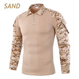 Combat Uniform Shirt Camouflage US Asian Size S-3XL Cargo Sport Tops Airsoft Paintball Tactical Men Shirts