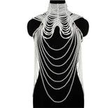 Body Chain Jewelry Pearl Sexy Beaded Collar Shoulder Bikinis Waist Chain Bra Body Chains For Women Waist Hain Wedding Dress