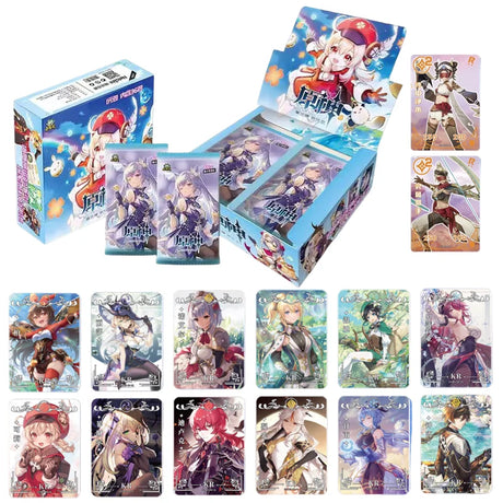 NEW Genshin Impact Cards Anime TCG Game Collection Pack Booster Box Rare SSR Surrounding Table Toys For Family Children Gift