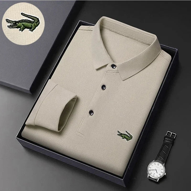 2023 High quality Men's Long Sleeve T-shirt Spring And Autumn Business Casual Sports Embroidered Polo Shirt Lapel Men's Clothing