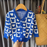 2023 Spring Autumn Fashion Jackets Children Cartoon Cardigan Knit Sweater Boys Clothes Kids Cute Baby Coats Outerwear Clothing