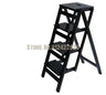 Solid Wood Household Multifunctional Folding Ladder Chair Indoor Climbing Ladder Dual-use Three-step Four-step Ladder Stool