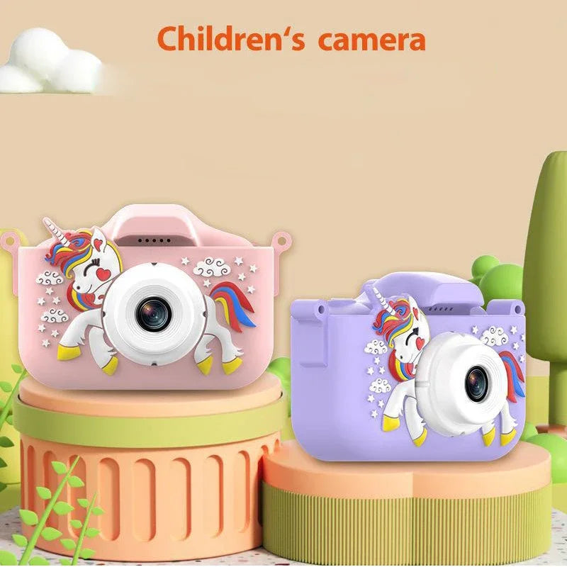 Children's Camera Unicorn Cartoon Digital Camera Animal Toy Take Pictures And Videos Play Games 48MP Children Mini Camera Gift