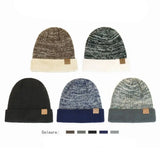 Warm Men's Winter Hat Vintage Striped Polyester Knitted Beanies Fleece Lined Thicken Winter Cap Women Men