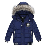 2-6 Years Autumn Winter Boys Jacket Warm Fur Collar Fashion Baby Girls Coat Hooded Zipper Outerwear Birthday Gift Kids Clothes