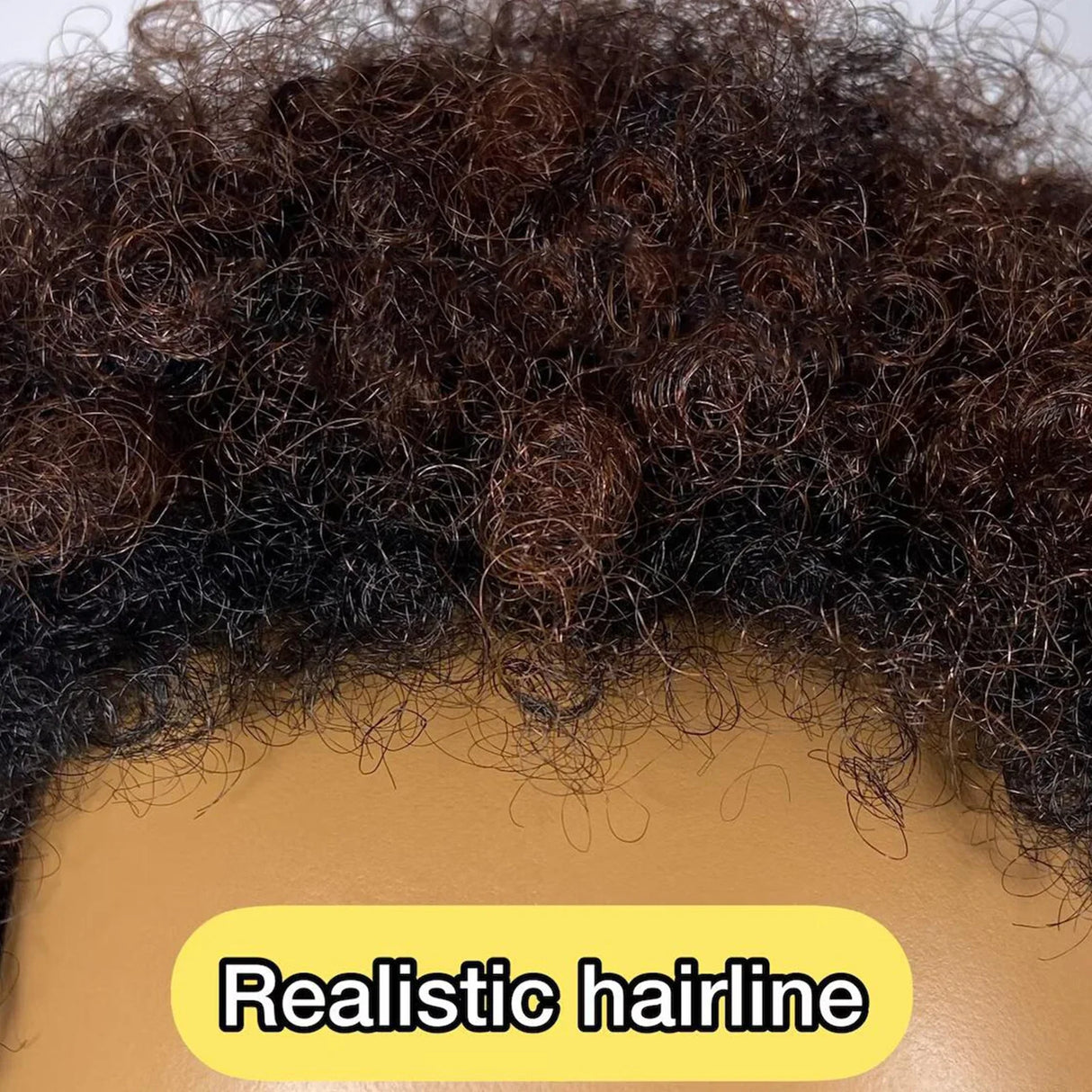 Ombre highlight honey brown Low cut afro wig/Afro wig/Afro pixie wig/short wig 200% density 100% remy human hair