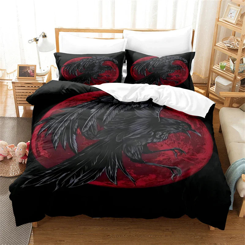 Vikings Duvet Cover Scandinavian Culture Print Bedding Set Mythology Religion Comforter Cover King Queen For Teens Adults Gifts