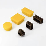 Yellow Square Plastic Footbed Blanking End Cap Pipe Inner Plug Dust Cover Furniture Chair Leg Protector Pipe Plug Anti-slip New