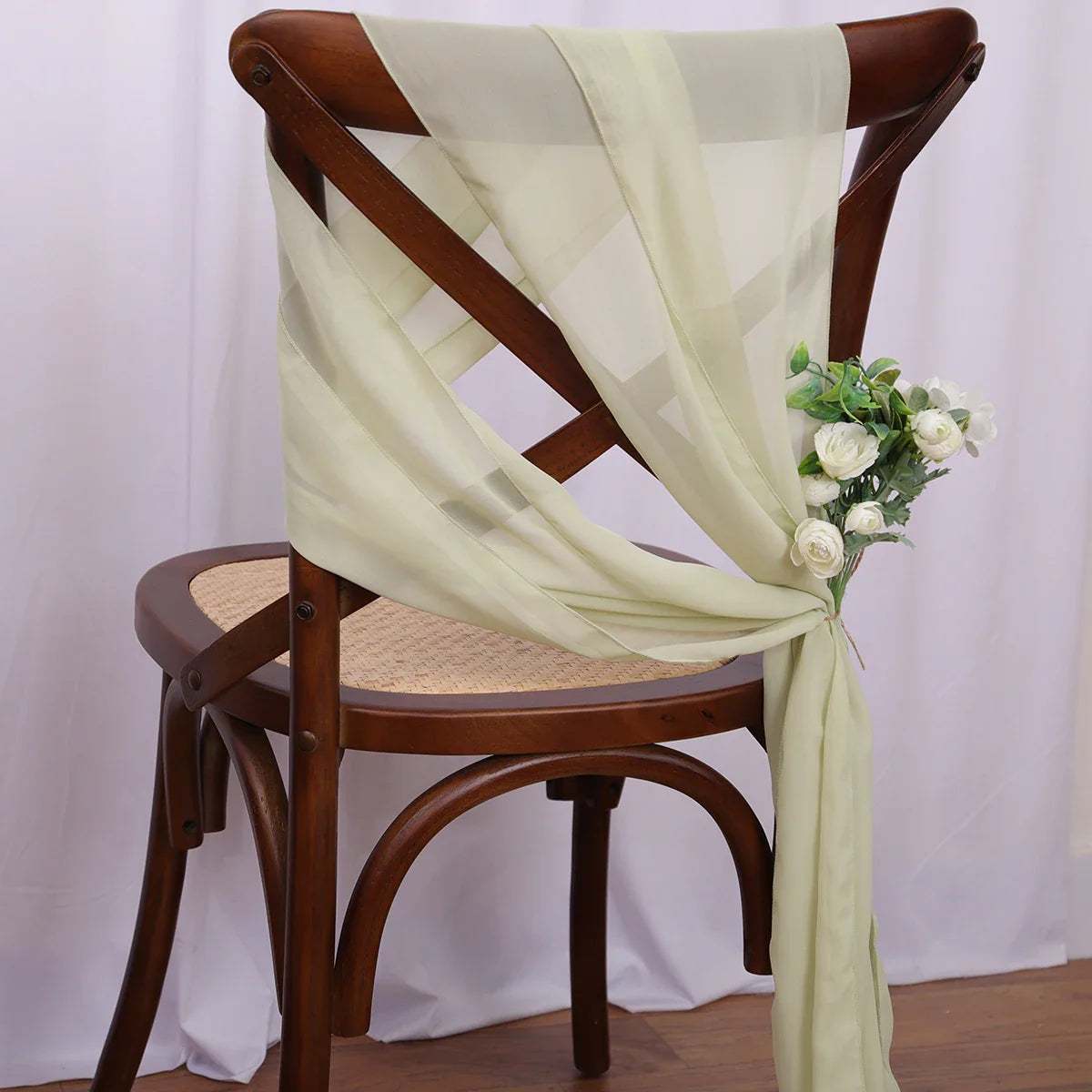 40PCS Chiffon Chair Sashes Wedding Chair Decoration 16x275cm Long For Wedding Aisle Decorations Party Banquet Event Baby Shower