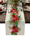 Christmas Tree Pine Needles Candy Bow Table Runner Wedding Decor Table Cover Christmas Decoration Holiday Party Tablecloth