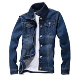 Men Denim Jacket Autumn Winter Men Jeans Jacket Long Sleeve Popular Slim Fit Turndown Collar Jeans Jacket for Working