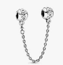 Clear Pavé Safety Chain Clip Charm 925 Sterling Silver Rose Gold Women Festival Jewelry Gift Fit Pandora DIY Bracelet Pendant