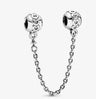 Clear Pavé Safety Chain Clip Charm 925 Sterling Silver Rose Gold Women Festival Jewelry Gift Fit Pandora DIY Bracelet Pendant