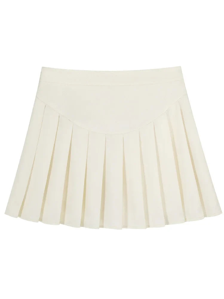 GIBSIE Plus Size Women High Waist Pleated Skirt Kawaii Casual School Korean A-Line Skirt Gray Black Mini Skirts for Girls