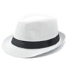 Men Women Straw Fedora Hat Trilby Cuban Sun Cap Panama Short Brim Floral Summer Beach Sun Hat All-Match Vacation Bucket Hat