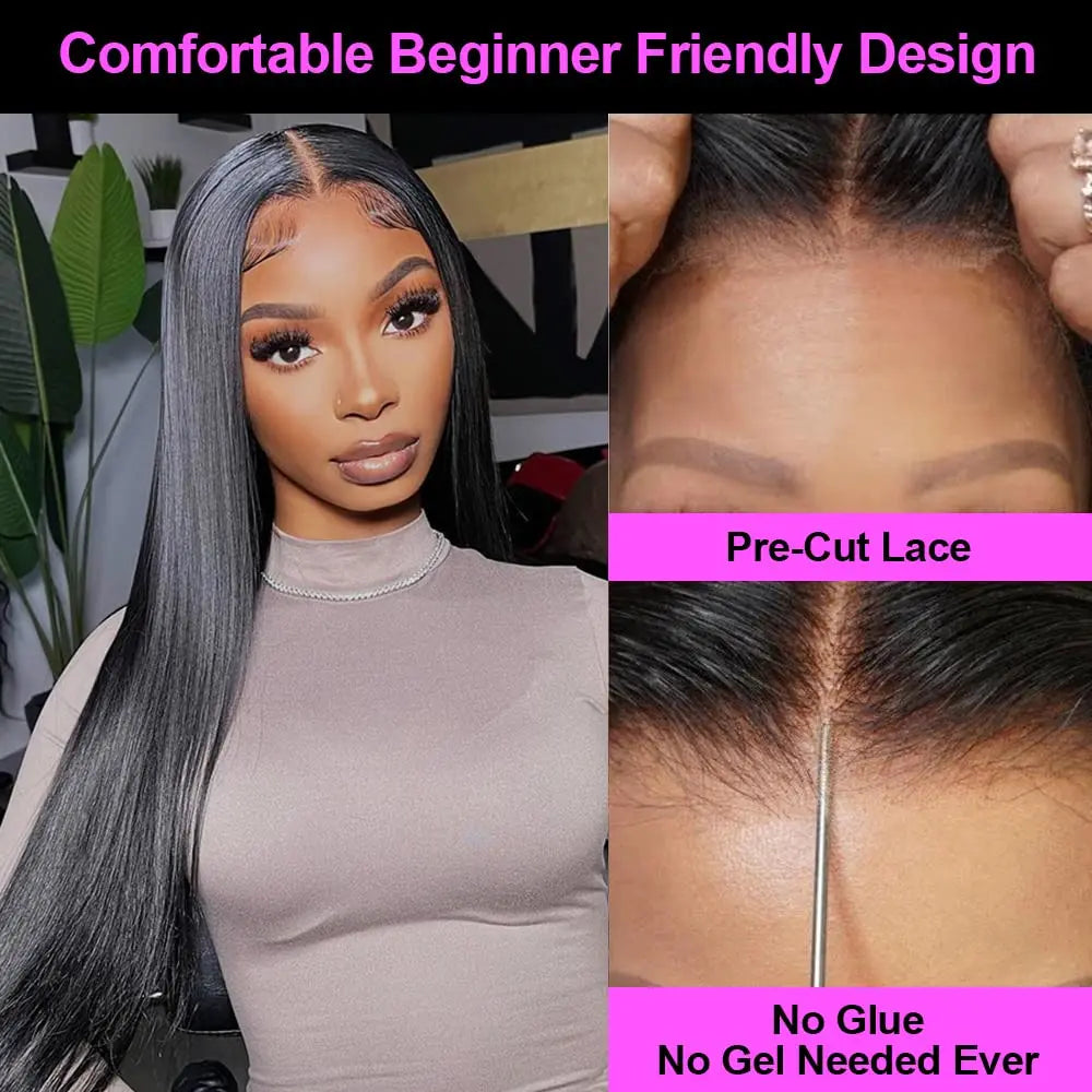 Glueless Straight Lace Wig 13x4 Lace Front Wigs Pre-Cut Lace Human Hair Wigs Ready To Wear 6x4 5x5 Hd Lace Closure Wig