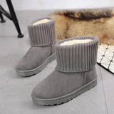 Cotton shoes women's winter boots 2023 new snow boots women plus fleece thickened warm 100 flat short boots women non-slip