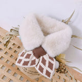 New Soft Plush Baby Girl Scarf Winter Cute Plaid Thick Warm Faux Fur Girls Scarves Bows Neck Warmer Neckerchief Children Kid