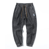 Jeans For Men Loose Fit Joggers Pants Oversize Baggy Pants Harem Wide Leg Elastic Waist Drawstring Male Denim Trousers Tapered