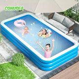 2/2.6M Large Children's Swimming Pool Summer Inflatable Toys Family Swimming Pool Large Child baby Rectangular Pvc Outdoor Toy