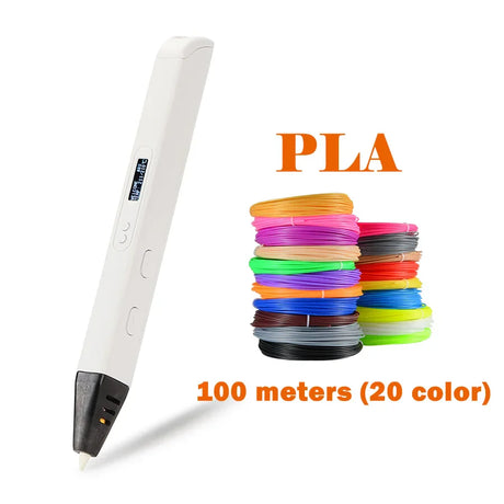 Creative 3D Art Maker: RP800A OLED Display Pen with PLA Filament for Doodling and Unique Gift Ideas