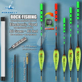 WAKASUILY New Rock Fishing Float Short Electronic Gravity Sensing Bite Hook Color Change High Sensitivity All Green To All Red