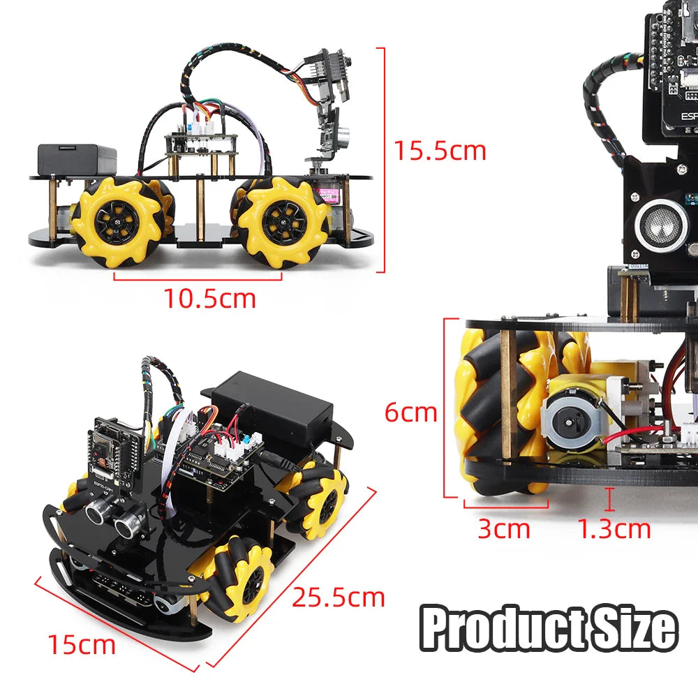 Robot Starter Kit For Arduino Programming with ESP32 Camera and Codes Learning Develop Skill Full Version Smart Automation Set