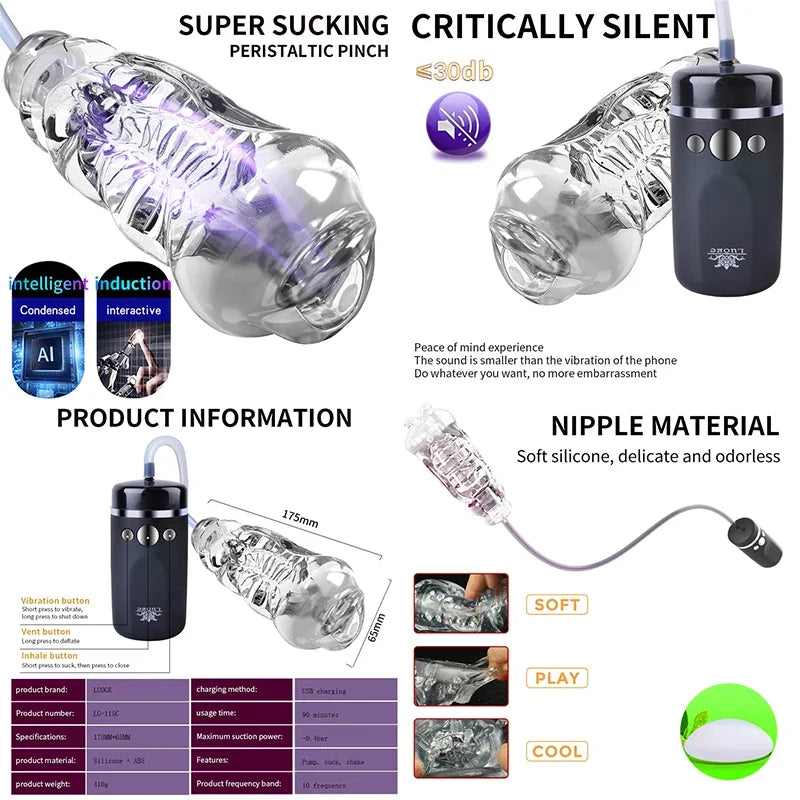 Penis Pump Masturbators For Automatic Man Adult Sex Products Male Sex Toy Vagina For Masturbation Masturbation For Men Toys