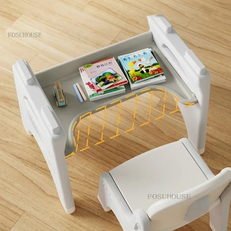 Children Furniture Study Table for Kids Plastic Home Kindergarten Game Learning Table Kid's Desk and Chair Set Baby Toy Desk