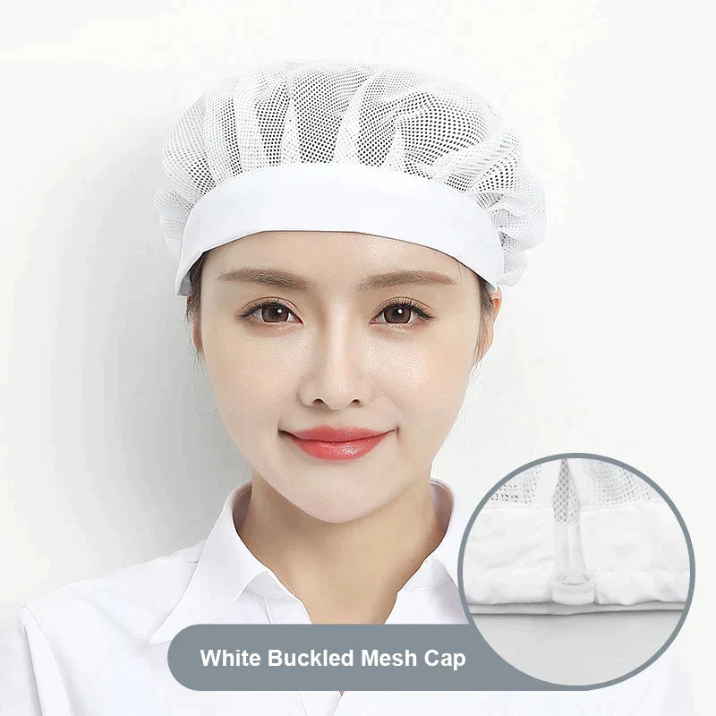 Black Adjustable Food Service Net Hat Kitchen Work Hats Canteen Restaurant Cook Caps Bakery Baking Workshop Breathable Work Cap