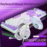 Gaming Keyboard Mouse Headphone Set Wired Backlight Game 104 Keys Keyboards 3600DPI Mice USD 3.5mm Headset Combos for PC Gamer