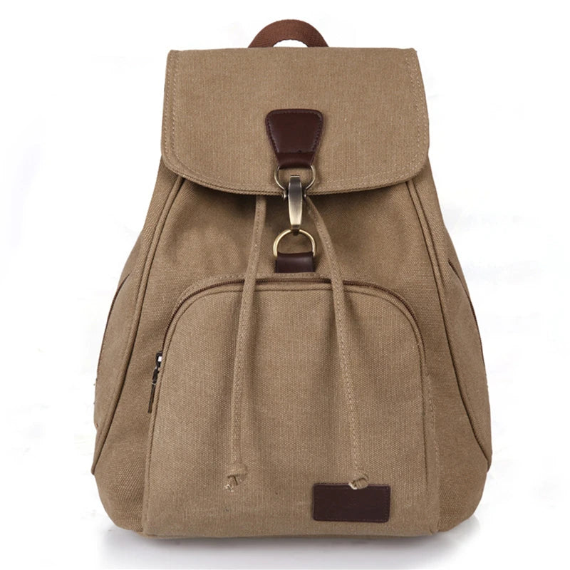 Retro Men's Travel Backpack Canvas Solid Outdoor Camping Multifunctional Anti-theft Backpack Women