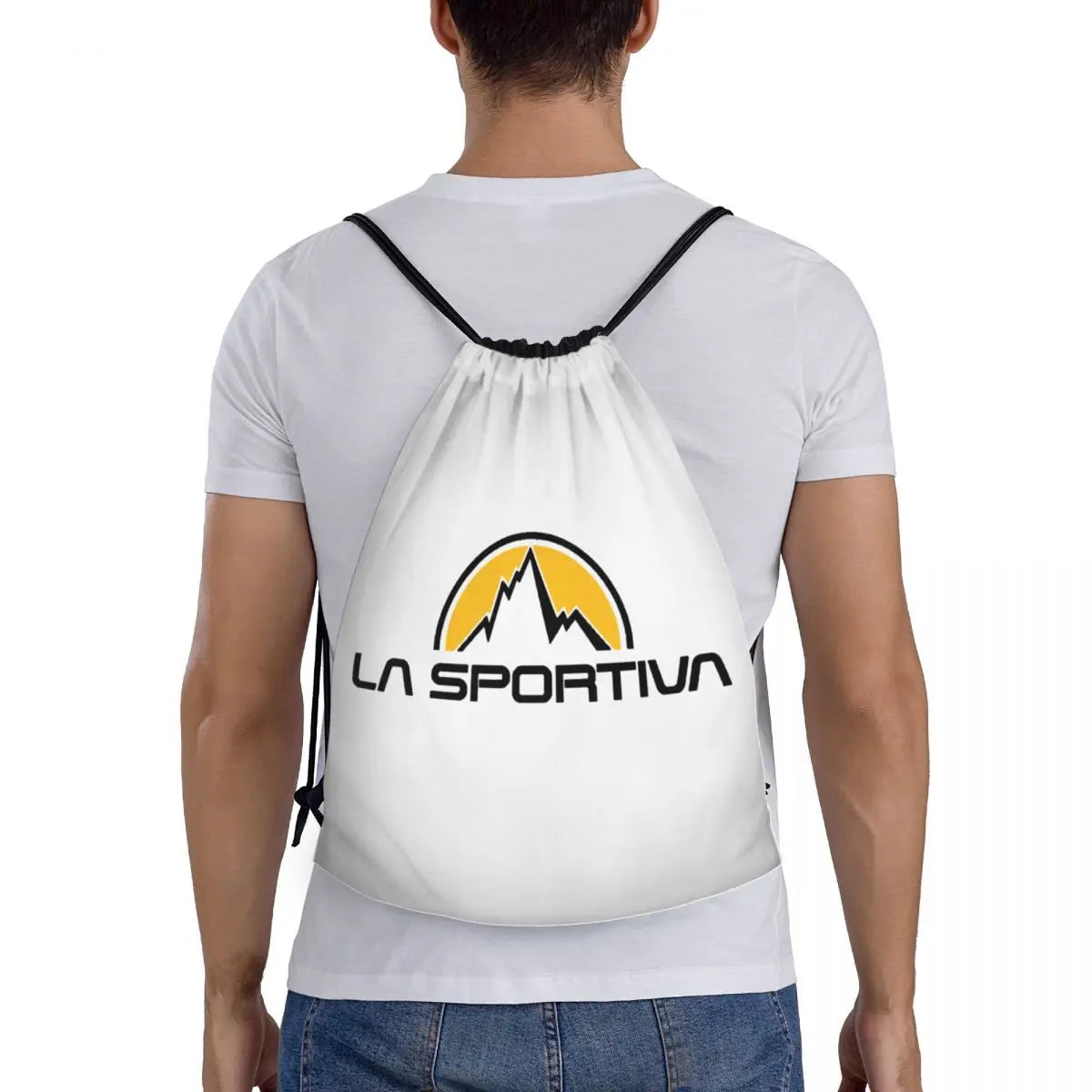 La Sportiva Logo Drawstring Backpack Sports Gym Sackpack String Bags for Running