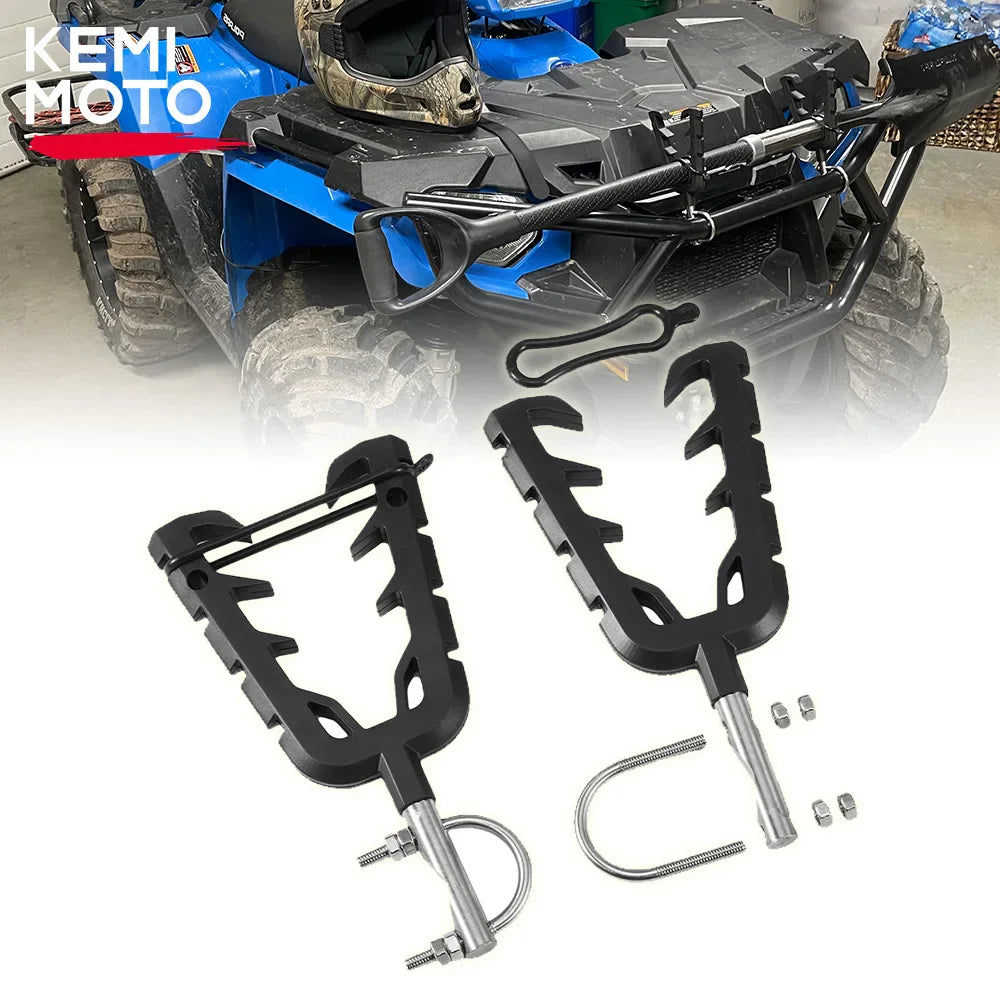 ATV UTV Single Bow Rack Holder Quad Bike Firearm Shooting V-Grip Single Handlebar Cushioned Rack For Car Scooter Accessories