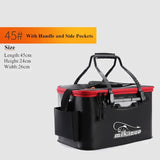 Mikanuo EVA Portable Folding Bucket For Fish Water With Handle Leakproof Outdoor Fishing Gear Black/Orange Tackle Bag