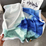 Luxury Brand Women Scarf Summer 70cm Silk Scarves Shawls Lady Sunscreen Beach Shawl Horse Print Square Scarves Muslim Headscarf